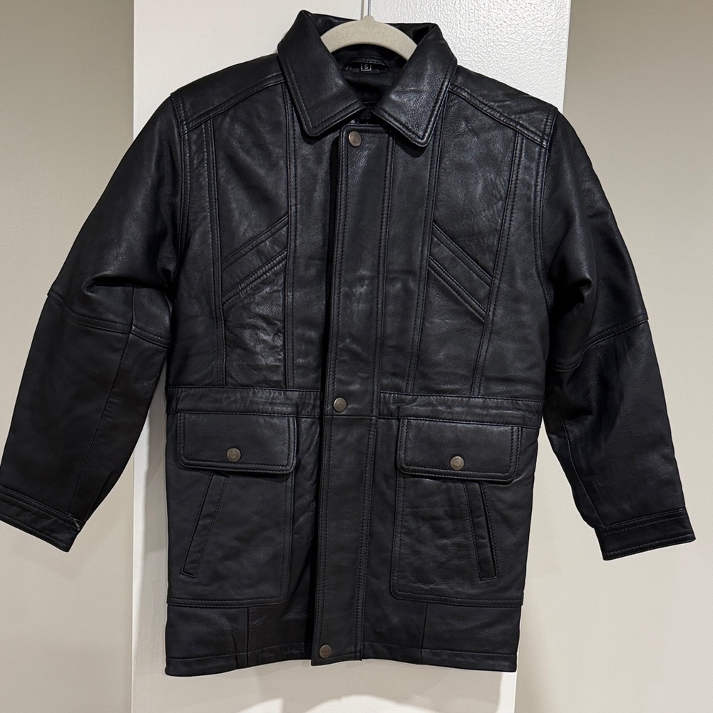 Vintage 80s women’s Ital Leather Collection black leather jacket size small